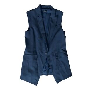 Theory black wool long vest SZ: 8